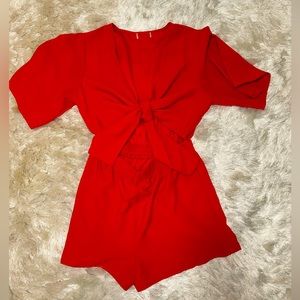 Too Tempted Boutique : front tie romper. Size M